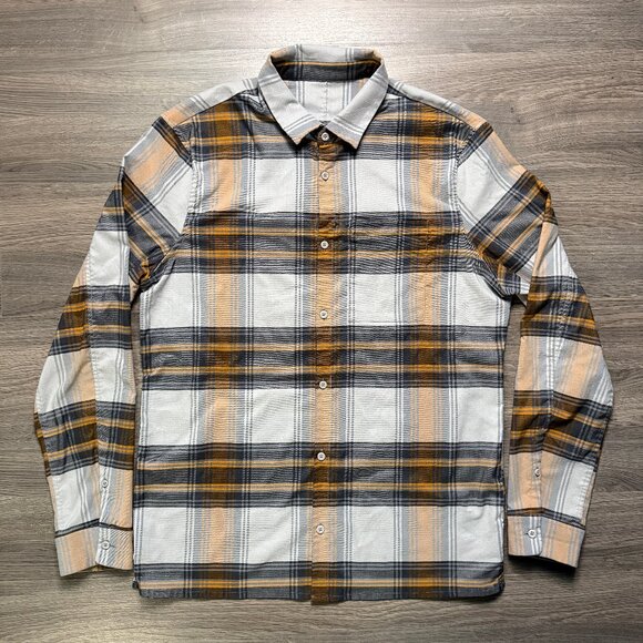 Lululemon Men's Masons Peak Flannel - Grey/Orange - Picture 1 of 5